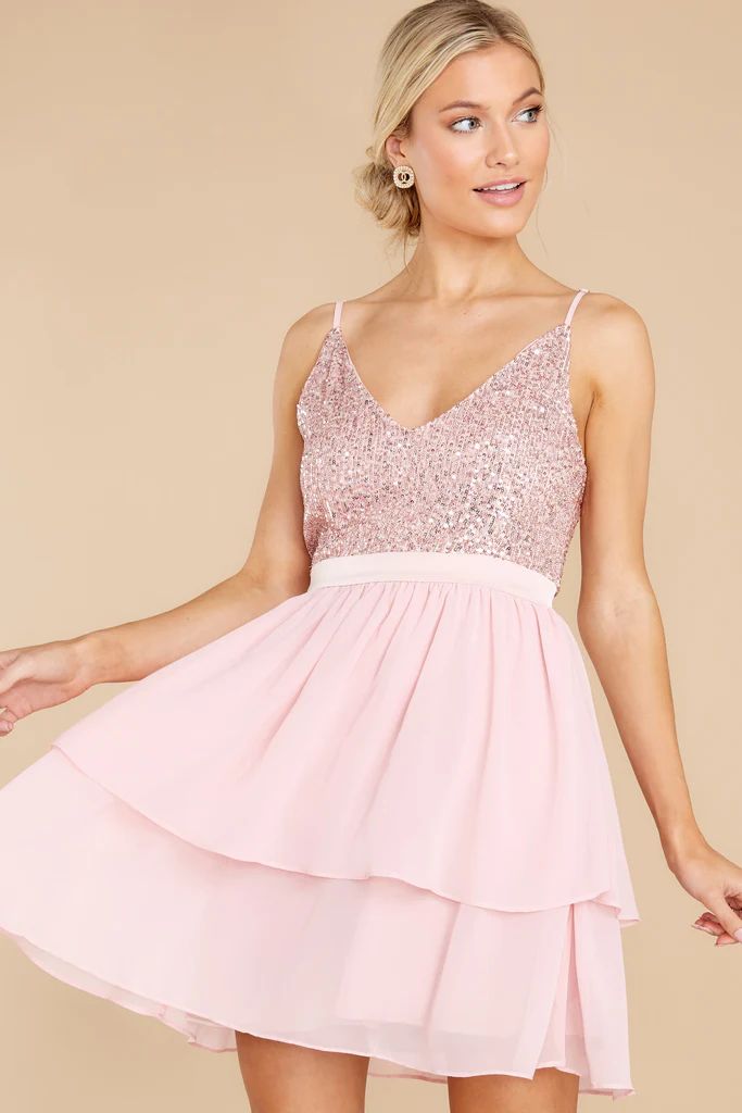 Brightest Babe Blush Pink Sequin Dress | Red Dress 