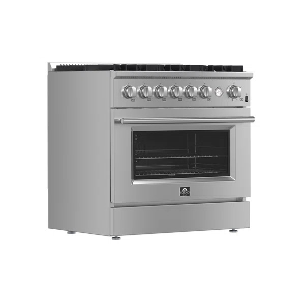 Marco 36-Inch Gas Range Stainless Steel, 6 Burners, 5.36 cu.ft. Convection Oven | Wayfair North America