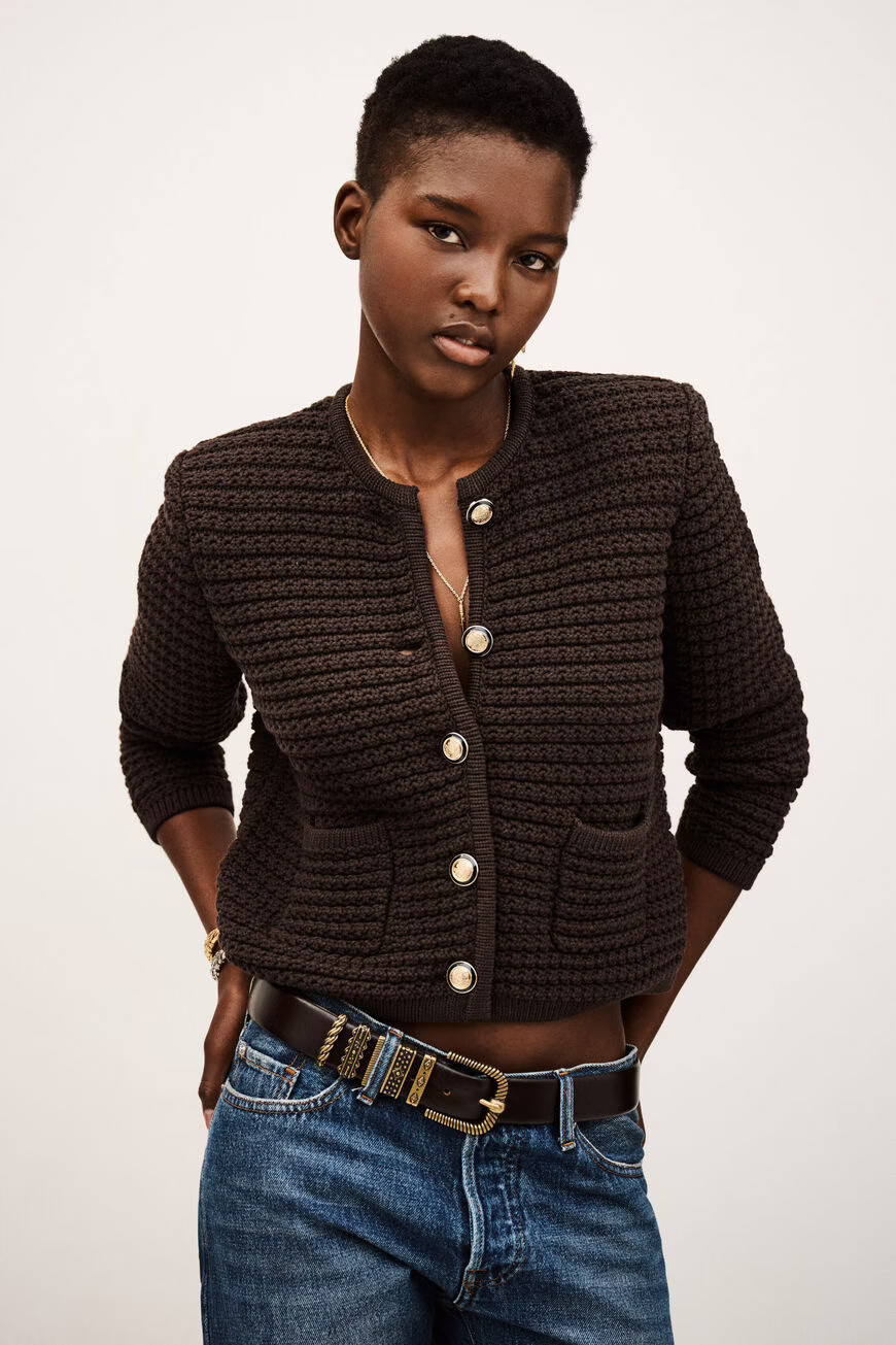Ba&sh Gaspard Cardigan Chocolate | House of 29