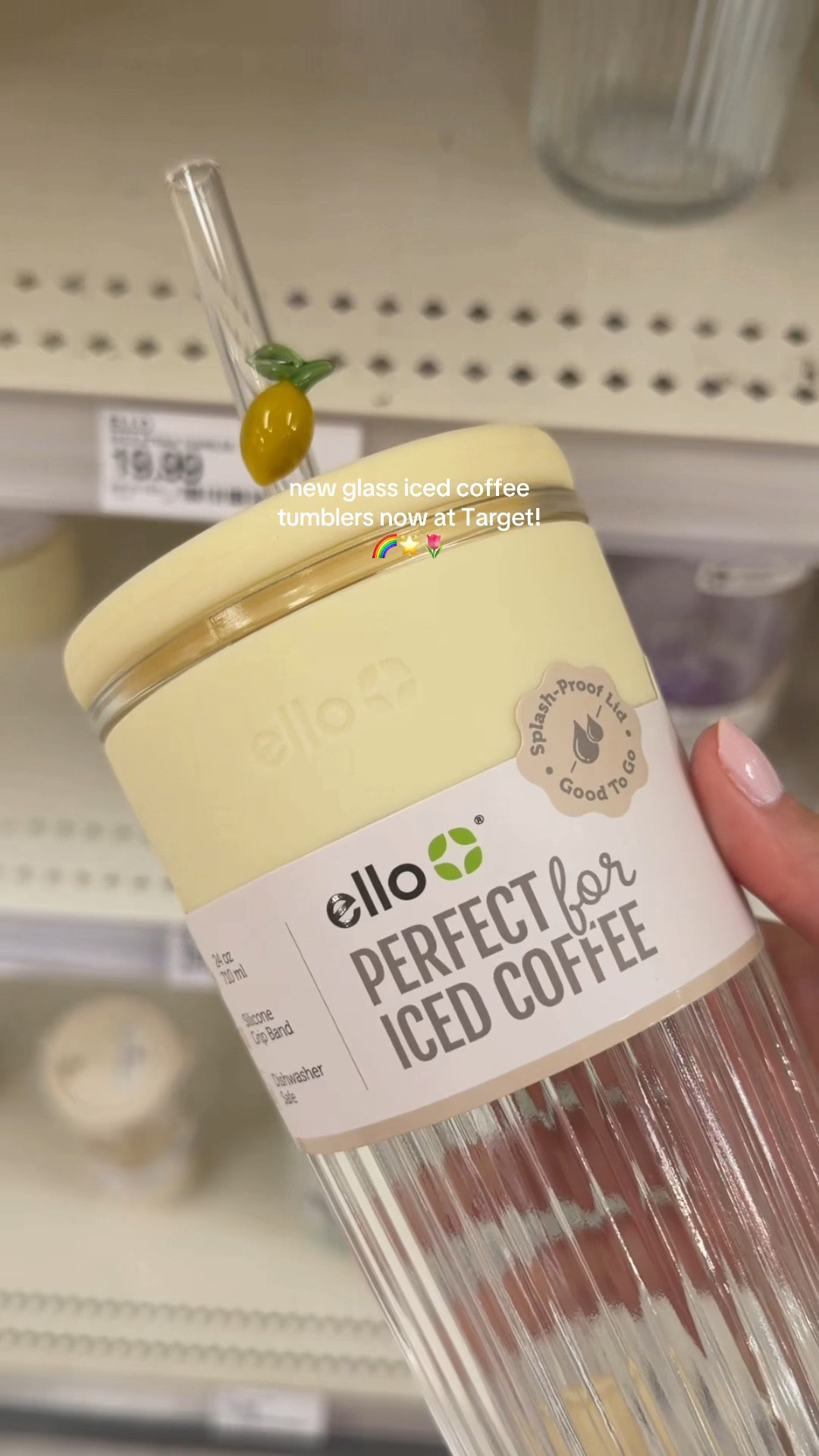 cutest new Target glass tumblers!!! NOW in spring favorite pastels. Icon inspired coffee glass perfect for every morning 💫☕️ already obsessed with this iced coffee glass & it’s going fast so get yours here!! check to see if you can buy for pickup also! #ellocups #target #targetfinds #targethaul #icedcoffee

#LTKmomlife #LTKHome #LTKmorningroutine