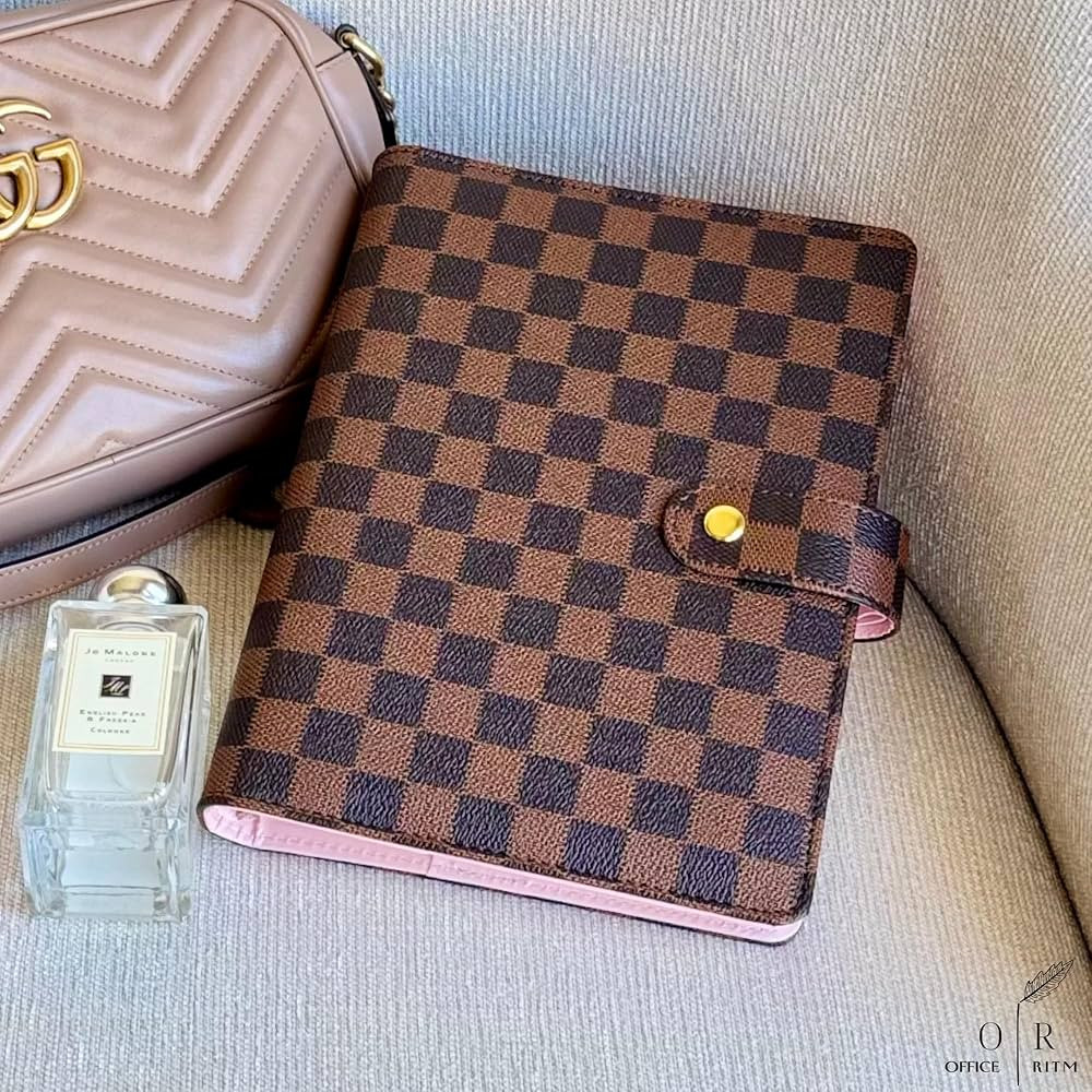 OFFICE RITM™ PU Checkered Leather A5 Six Ring Binder Planner Cover with 160 Pages of Daily To D... | Amazon (US)