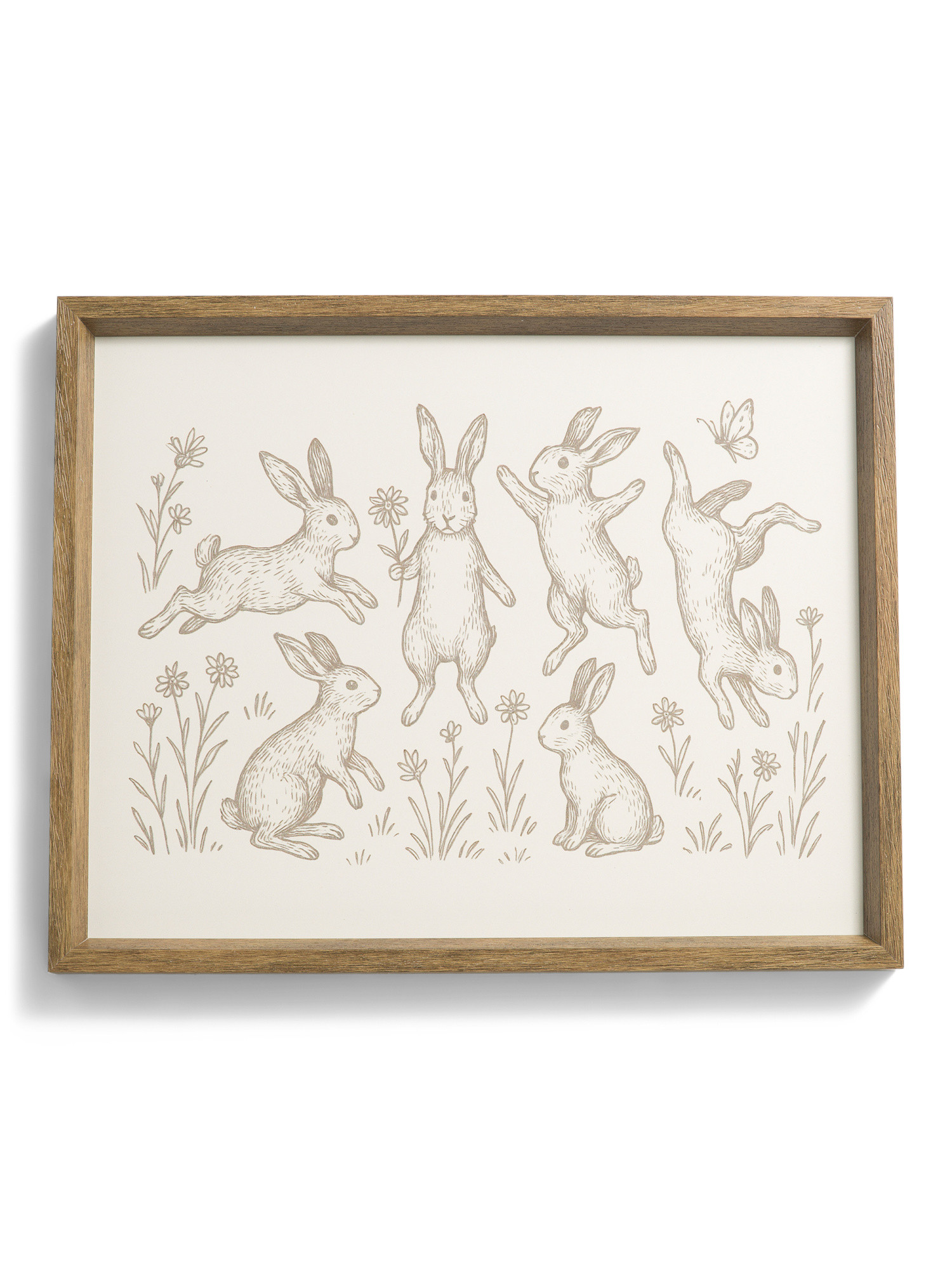 16x20 Hoppy Bunnies Dimensional Rustic Brown Wall Art | TJ Maxx
