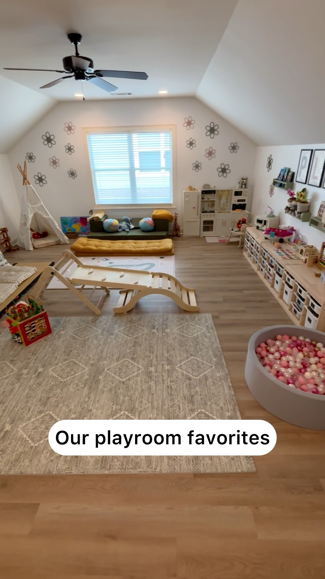 Playroom inspiration 
Here are some of our favorite things in our playroom! You can get most everything from Amazon except for the basketball hoop. We got the magnetic wall arch from Etsy. We also bought the house of noa mat through their website to get a better discount. 

#LTKFamily #LTKKids #LTKHome