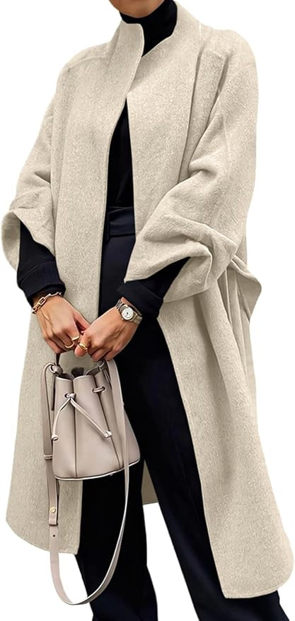 Cicy Bell Womens Long Pea Coats Oversized Wrap Wool Blend Trench Coats Winter Open Front Cardigan... | Amazon (US)