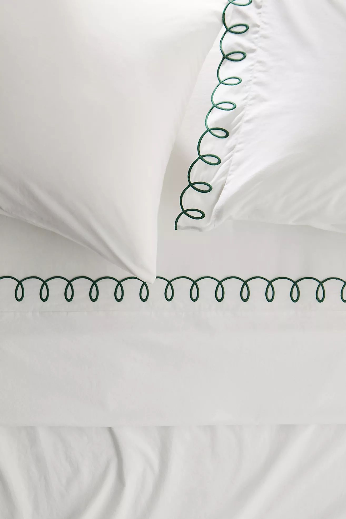Maeve by Anthropologie Looped Organic Percale Sheet Set | Anthropologie (US)