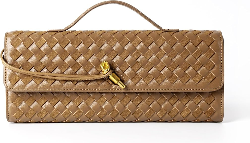 Joryin Woven Purse for Women Evening Clutch Woven Leather & Suede Handbags Crossbody Bag Suede Pu... | Amazon (US)
