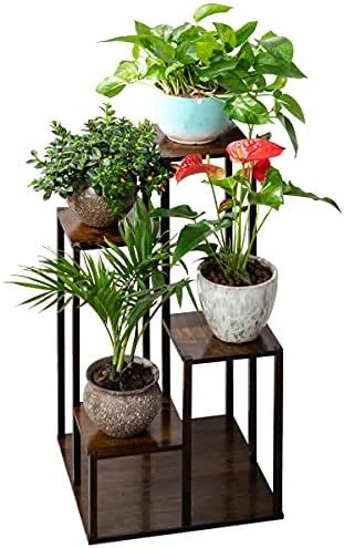 Bamboo 4 Tiers Plant Stands, Planter Pot Holder Shelf, Indoor Outdoor Flower Display Organizer St... | Amazon (US)