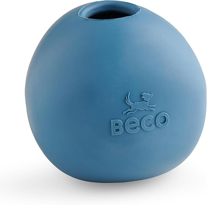 Beco Dog Toy - Wobble Ball, Fetch, Bouncy Treat Ball, Enrichment Toy, Natural Rubber - Blue | Amazon (UK)