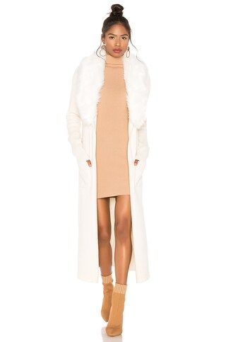 Show Me Your Mumu Lombardi Faux Fur Long Cardigan in Snowy White from Revolve.com | Revolve Clothing (Global)