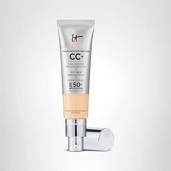 IT Cosmetics CC+ Cream - Natural Full Coverage Foundation With SPF 50+, Color Corrector & Anti-Ag... | Amazon (US)