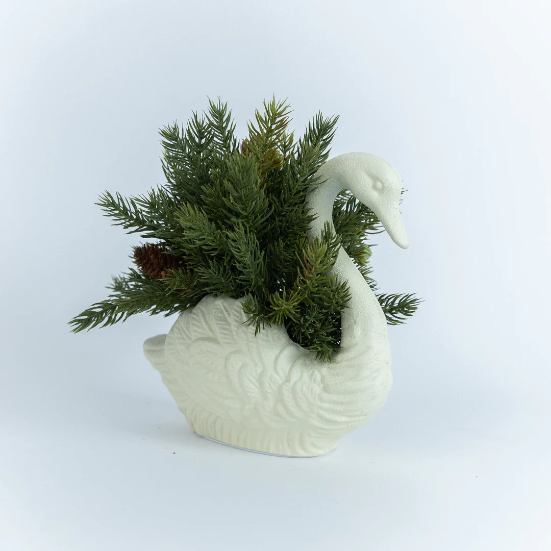 Vintage-Inspired Cast Iron Swan Container | Joyfully Said Signs LLC