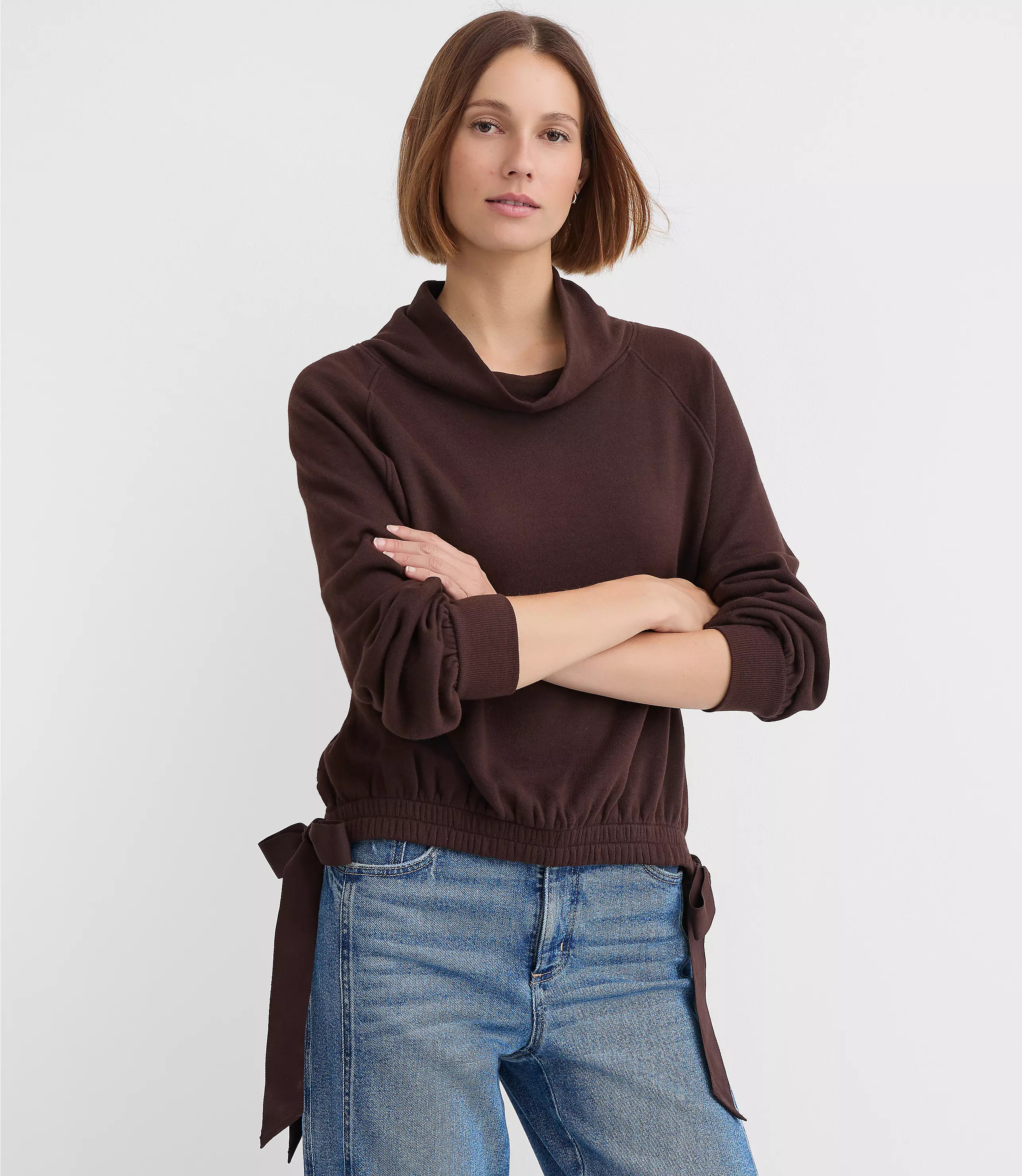 Side Tie Sweatshirt | LOFT