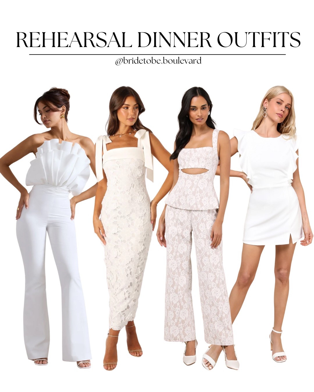 ✨ The Perfect Rehearsal Dinner Look ✨ From chic jumpsuits to elegant lace maxis, these outfits are perfect for your final soirée before the big day. Whether you’re going for sleek, sophisticated, or romantic, these styles have you covered! Shop now! #RehearsalDinner #BrideToBe #WeddingStyle #BridalFashion #LTKBridal

#LTKWedding #LTKParties #LTKStyleTip