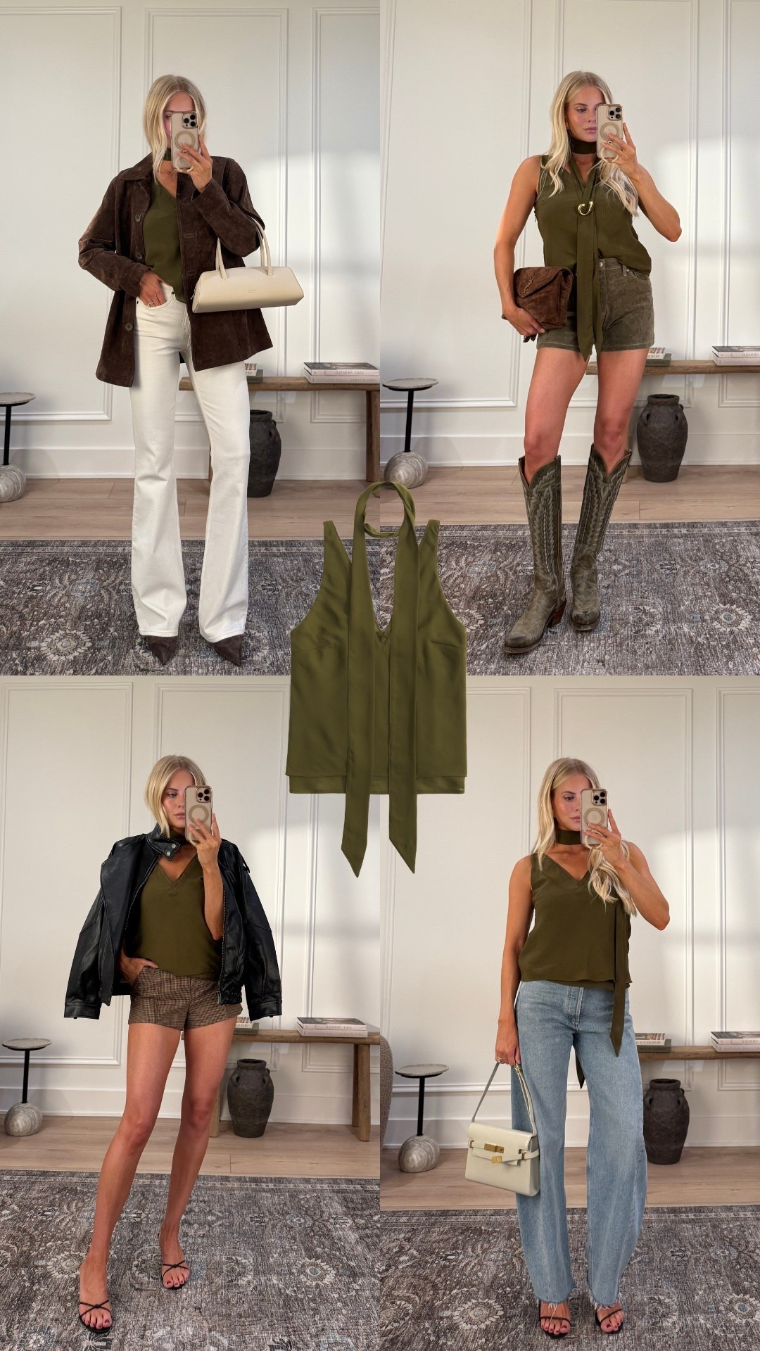 Code AFKATHLEEN for 20% off my collection with Abercrombie! Wearing a size small in the top from my Abercrombie collection! Other sizing below:

• Top Left: size small in tank (olive) medium suede jacket (brown), size 26 long jeans (ecru), shoes tts

• Top Right: size small in top (olive), 26 shorts (linking similar), linking similar boots

• Bottom Left: size small in tank (olive), 26 classic shorts (from my collection), size small jacket, shoes tts

• Bottom Right: size small in tank (olive) 26 jeans (void), shoes TTS

[ Heaven Mayhem code KATHLEEN15 ]

#kathleenpost Abercrombie fall collection, Abercrombie new arrivals, chic fall fashion, fall outfit inspo, AFxKP

#LTKStyleTip #LTKSeasonal