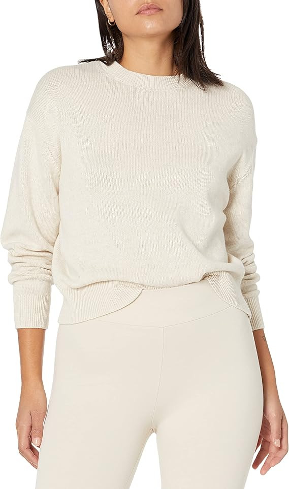 Daily Ritual Women's 100% Cotton Long-Sleeve Crewneck Sweater | Amazon (US)