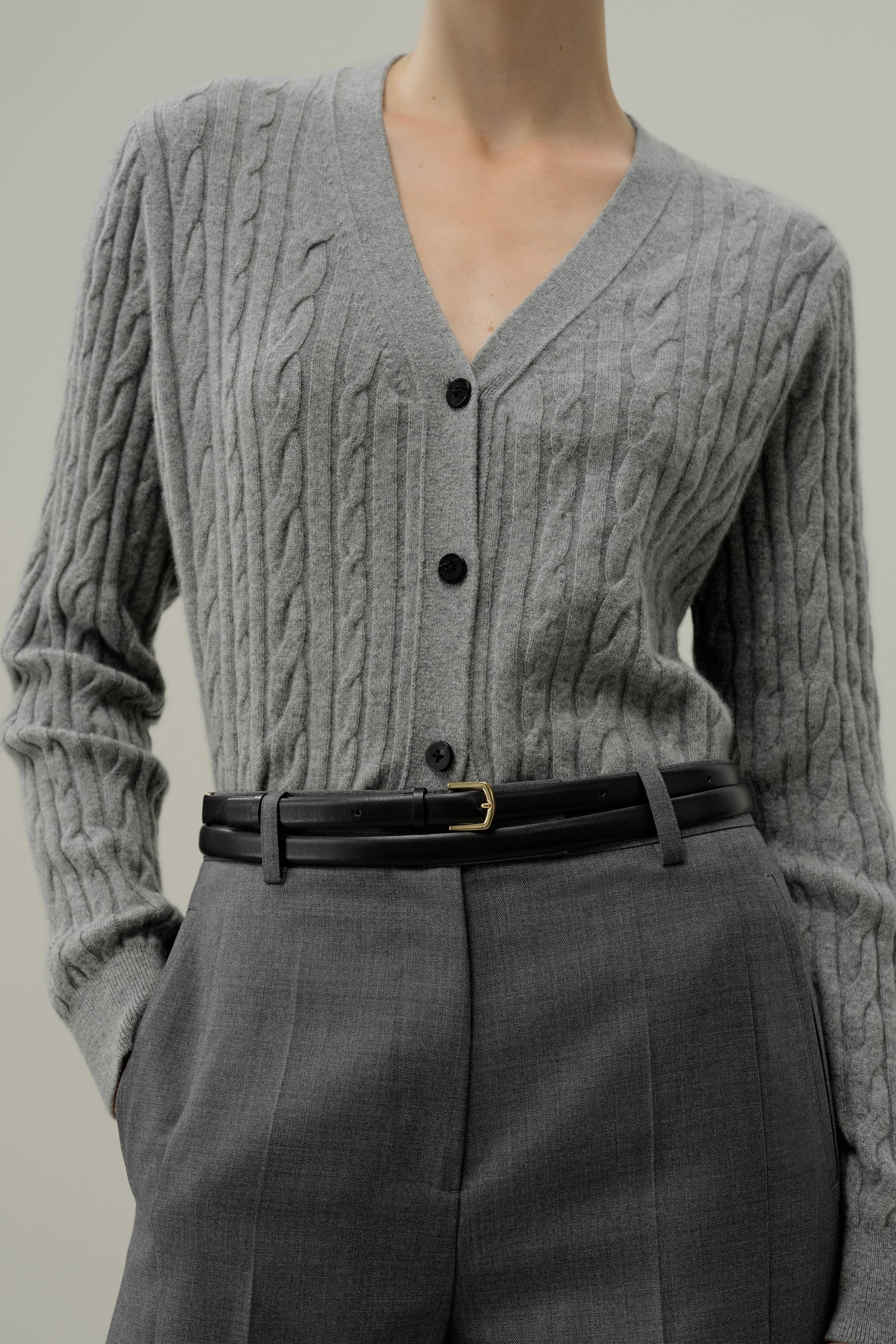 Slim Double-Strap Leather Belt | LILYSILK