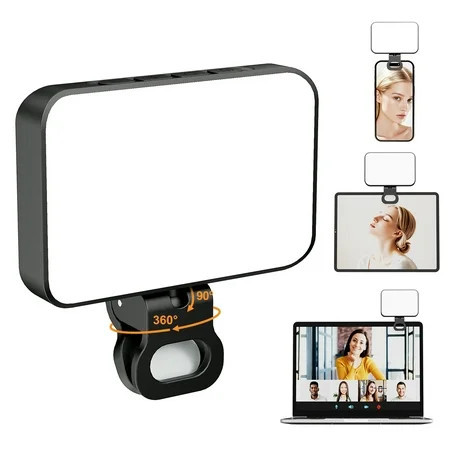 Cshidworld Portable Selfie Light, Fill Light Video Light with Clip Rechargeable 2000mAh CRI 95, 3 Light Modes and 10 Light Levels for Mobile Phone iPhone Webcam Laptop Photo Makeup | Walmart (US)