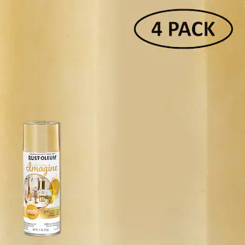 Rust-Oleum Imagine 4 -Pack Gloss Metallic Gold Metallic Spray paint ( NET WT. 11-oz ) | Lowe's