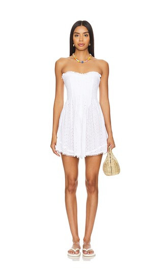 Claire Bandeau Dress in Optic White | Revolve Clothing (Global)
