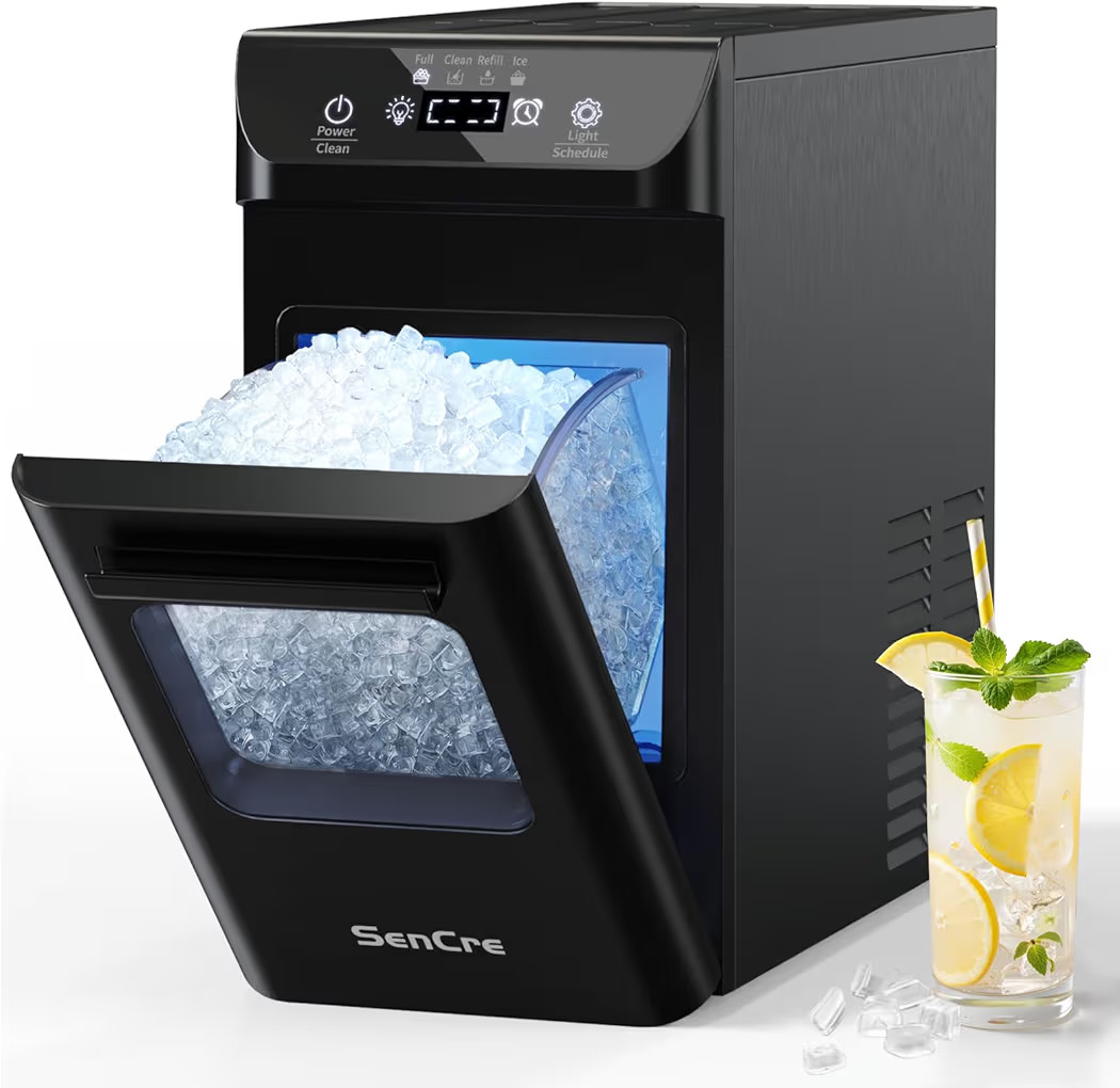 Nugget Ice Maker 44lbs/Day Countertop Ice Maker, Ice Makers with Self-Cleaning & Timer, One-Click... | Amazon (US)