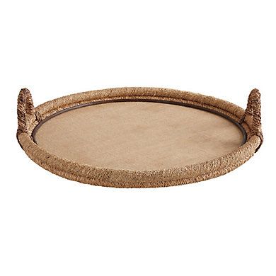 Woven Ottoman Round Serving Tray | Ballard Designs, Inc.