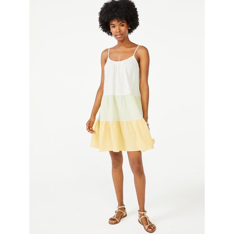 Scoop Women's Color Block Trapeze Sundress | Walmart (US)