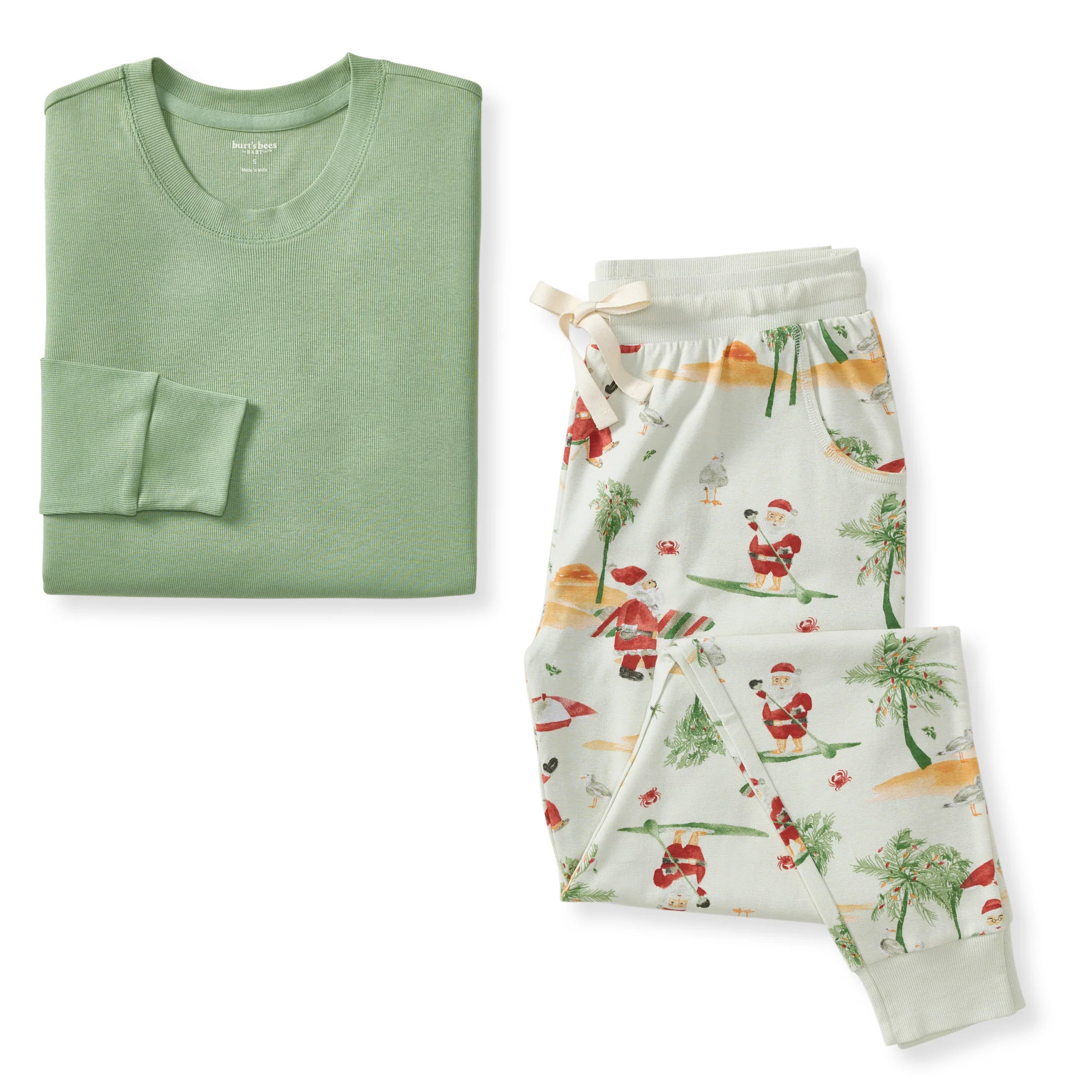 Surfin Santa Matching Family Women's Pajamas | Burts Bees Baby