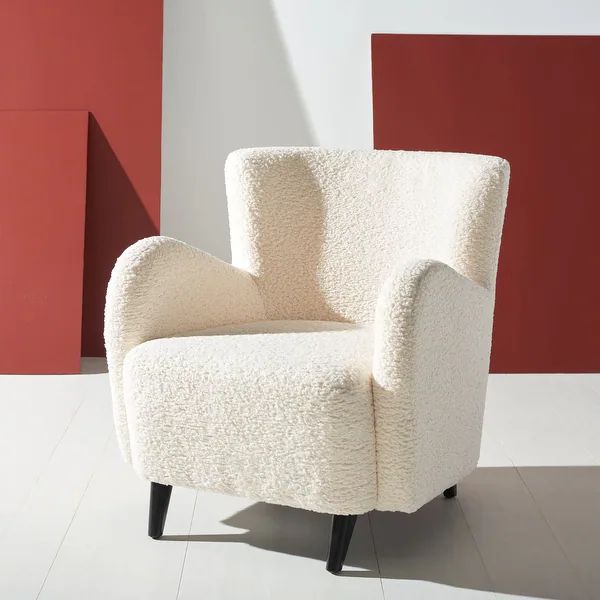 SAFAVIEH Couture Rayanne Mosern Wingback Chair - 28" W x 34" D x 31" H - Ivory | Bed Bath & Beyond