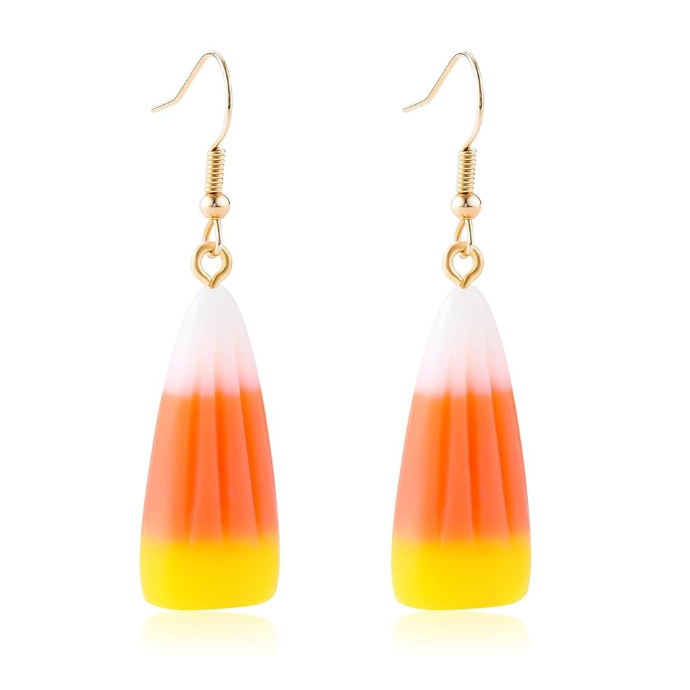 Halloween Candy Corn Earrings Fall Earrings Acrylic Dangle Halloween Jewelry Gift for Women | Amazon (US)