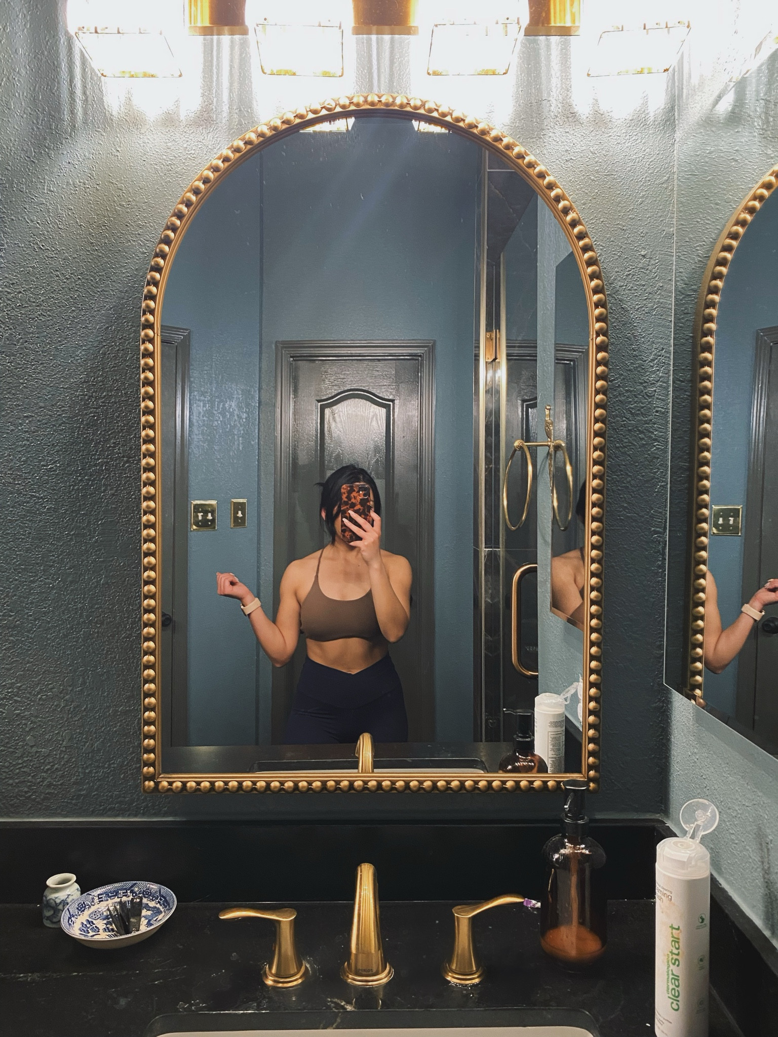 Amazon soft sports bra with cross backing that is perfect for the gym, #Pilates or yoga. I don’t like thick straps that feel restricting. Paired with my fav aerie cross over high waisted flares in the color Royal Navy. (Short for us short girlies) 

#LTKActive #LTKPetite #LTKFitness