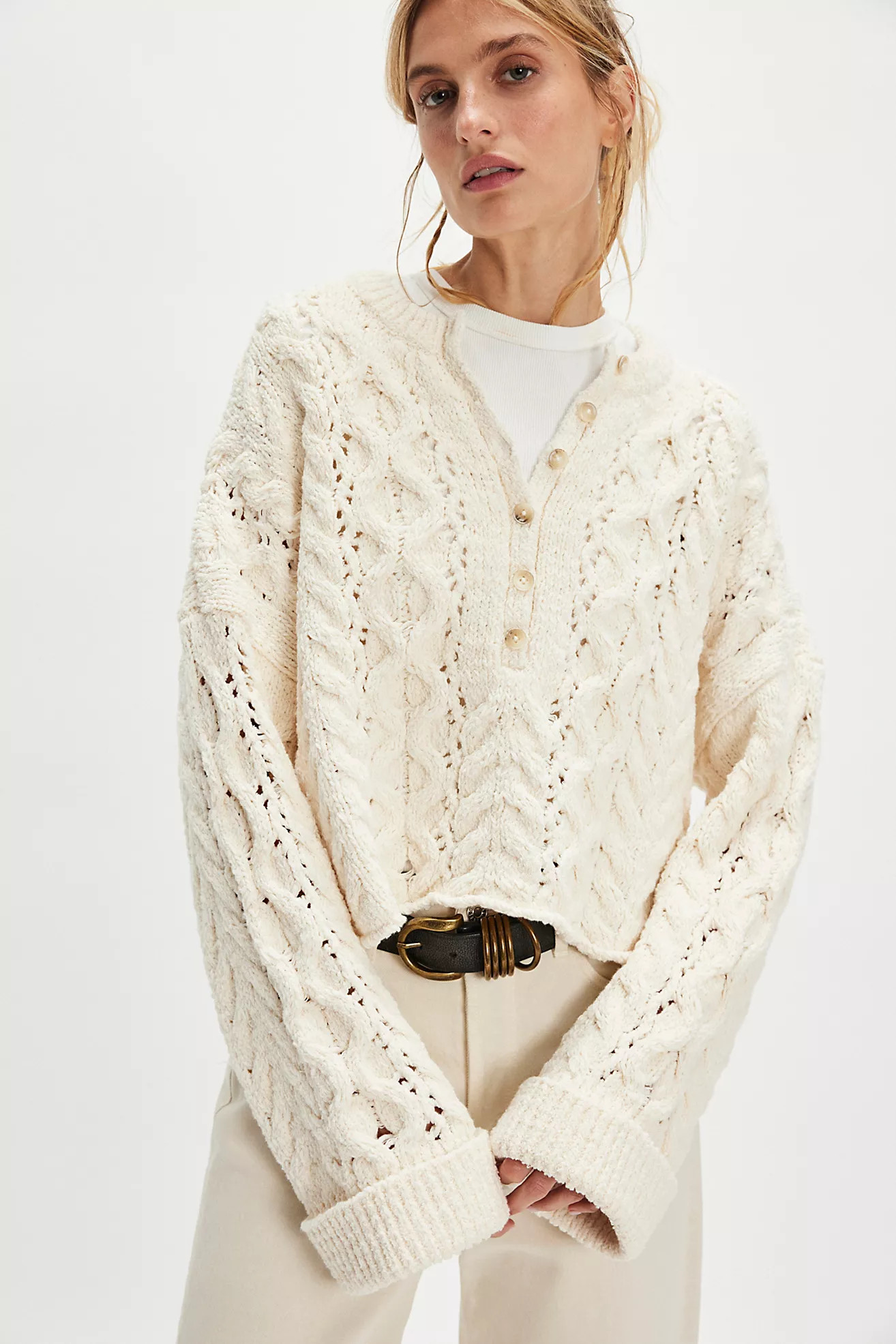 Polly Cable-Knit Sweater | Free People (Global - UK&FR Excluded)
