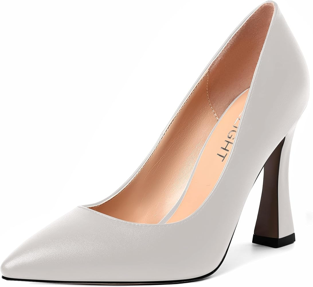 AMBELIGHT Womens Pointed Toe Evening Matte Dress Slip On Solid Stiletto High Heel Pumps Shoes 4 I... | Amazon (US)