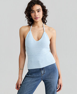 Women's Halter V-Neck Knit Tank Top | Macy's