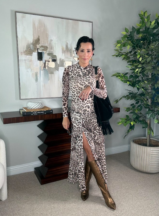 The secret to making a statement print feel elegant is not competing with it. This leopard dress already brings personality, so I kept the rest of the look refined with simple accessories, a structured bag, and a classic boot.

When styling a bold pattern, think about balance. Let one piece be the conversation starter and use timeless pieces around it to create a look that feels sophisticated and wearable.

The boots pictured are sold out, so I tagged a similar pair that gives the same sleek finish.

leopard print dress, animal print styling, statement pieces, how to wear leopard, classic wardrobe, elegant style tips, fall outfit ideas, timeless fashion, dress styling, elevated outfits, women over 50 style, Style with Eugenia

#LTKOver40 #LTKSeasonal #LTKgrwm