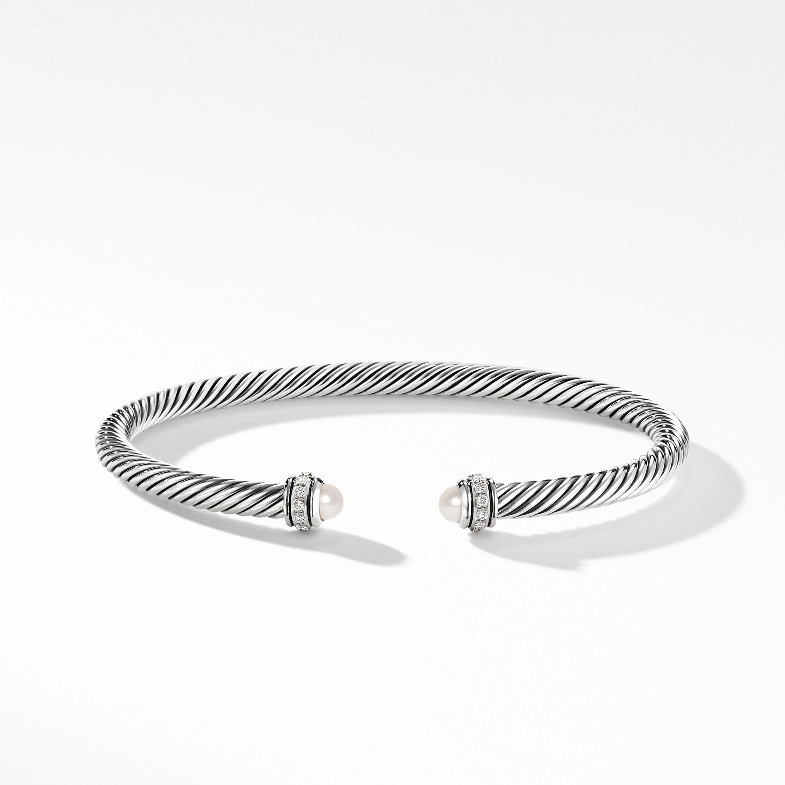 Cable Classics Color Bracelet with Pearls and Pavé Diamonds | David Yurman