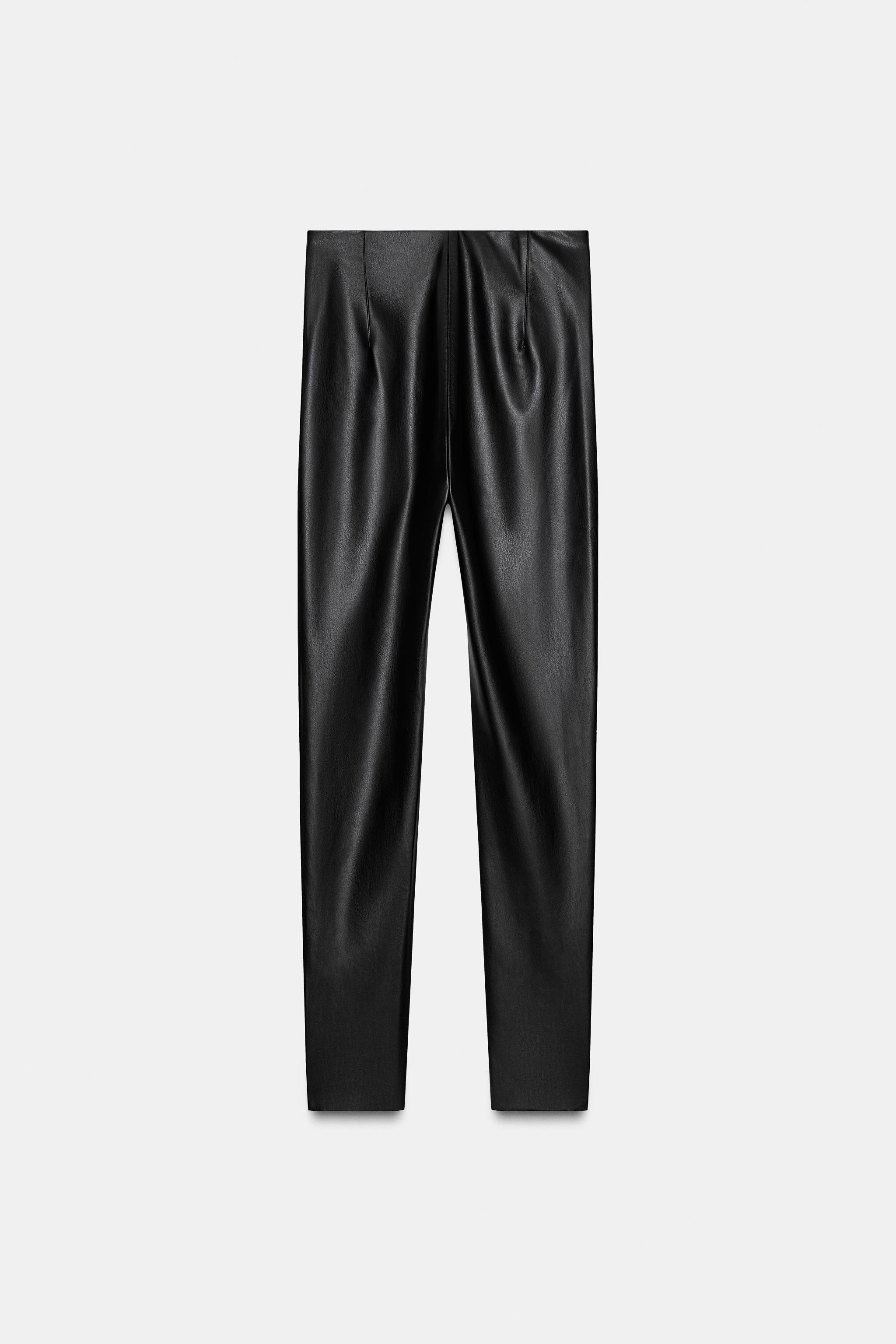 HIGH-WAIST FAUX LEATHER LEGGINGS | Zara UK