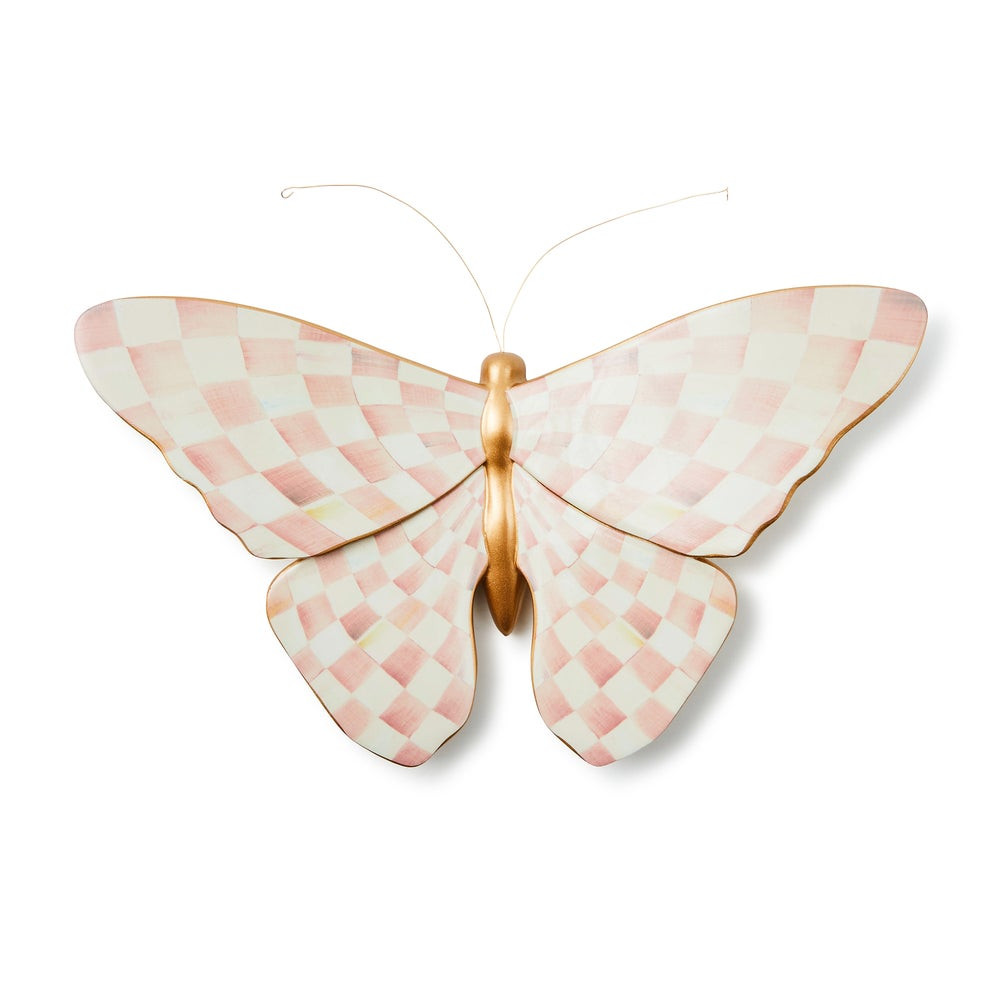 Rosy Check Wall Decor Butterfly | MacKenzie-Childs