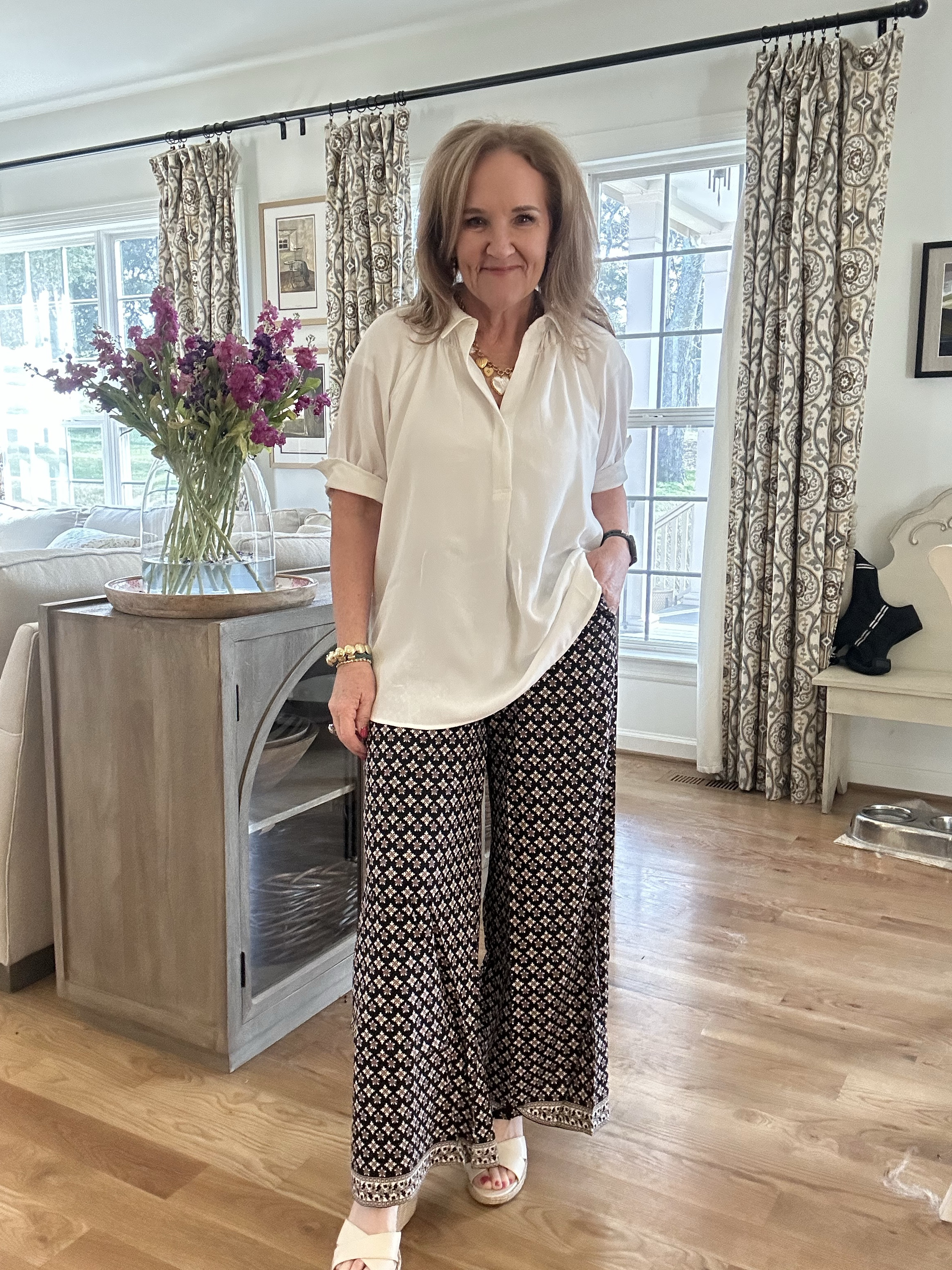 Wearing size medium 

Nordstrom rack max studuo vionic wedge sandals 

Business casual 

#LTKWatchNow #LTKFindsUnder50 #LTKOver40