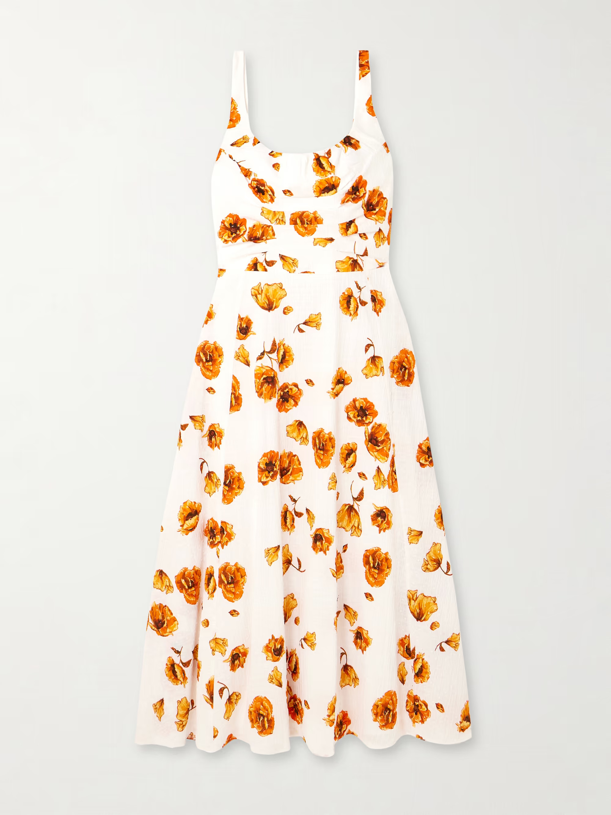 Verena floral-print Swiss-dot cotton-blend midi dress | NET-A-PORTER (US)