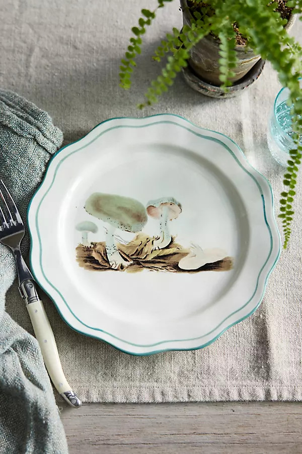Mushroom Ceramic Plate in Blue at Terrain | Terrain