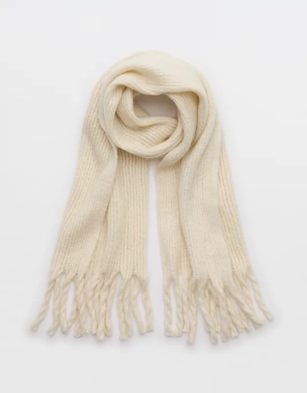 Aerie Fuzzy Knit Scarf | Aerie