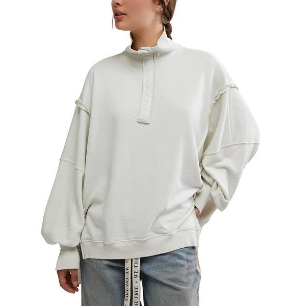 Women's Free People Camden Oversized 1/4 Snap Medium Grey Heather Opal | Scheels Sports