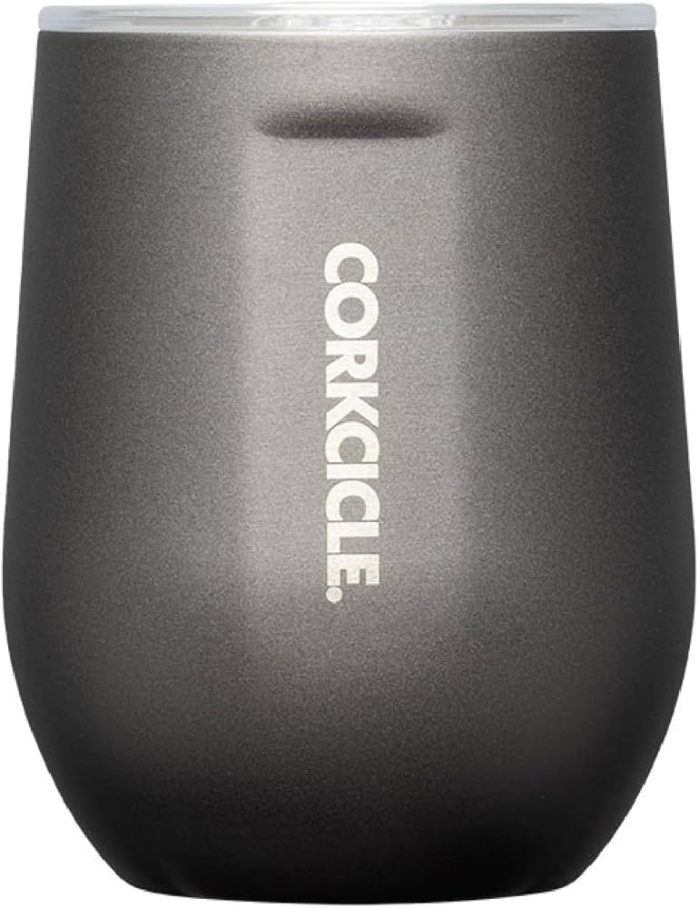 Corkcicle Stemless Insulated Wine Glass Tumbler, Ceramic Slate, 12 oz – Stainless Steel Stemles... | Amazon (US)