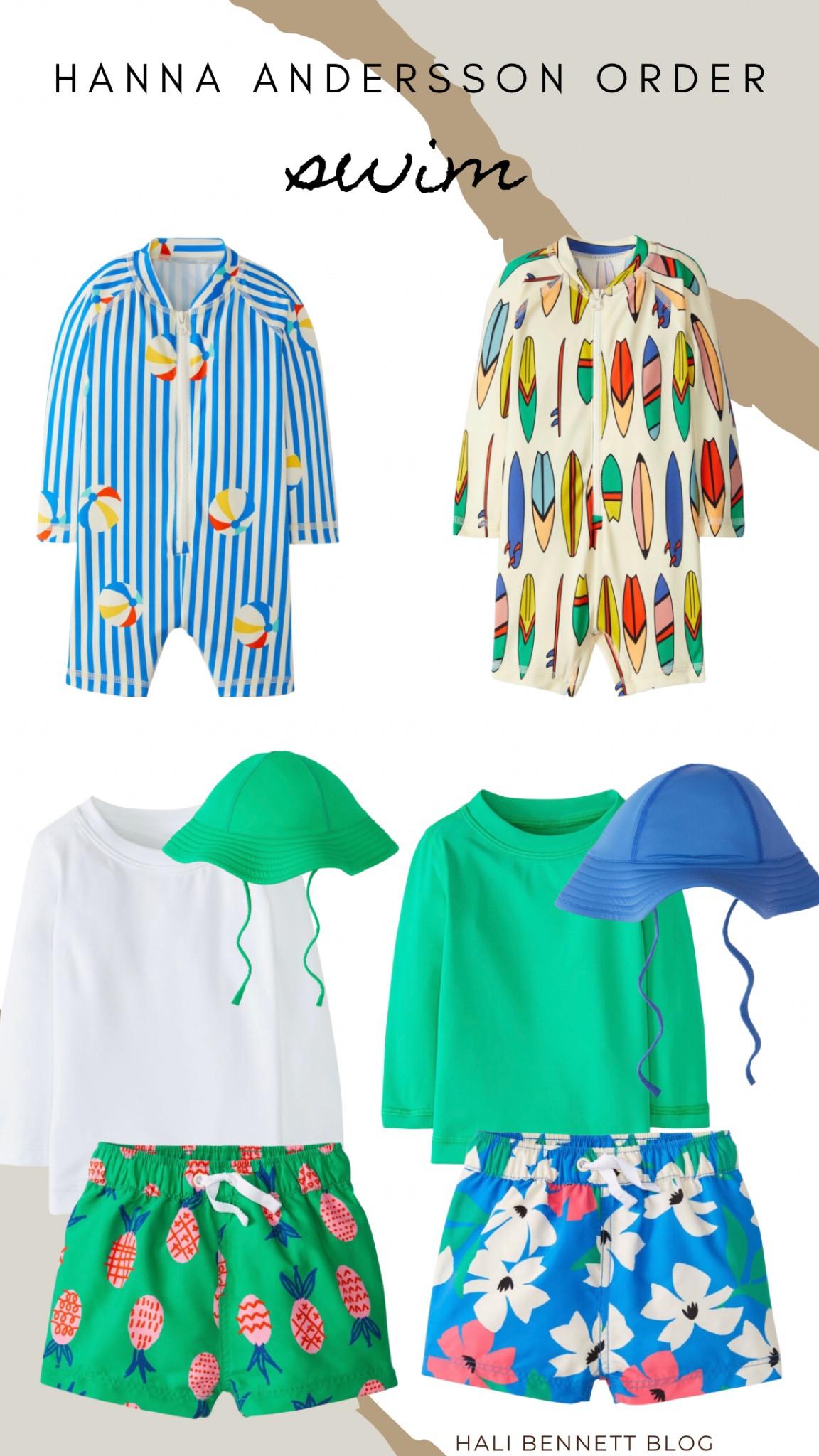 baby boy swim 
Rash guard 
Sun hat
Swim trunks 

#LTKkids #LTKfamily #LTKbaby
