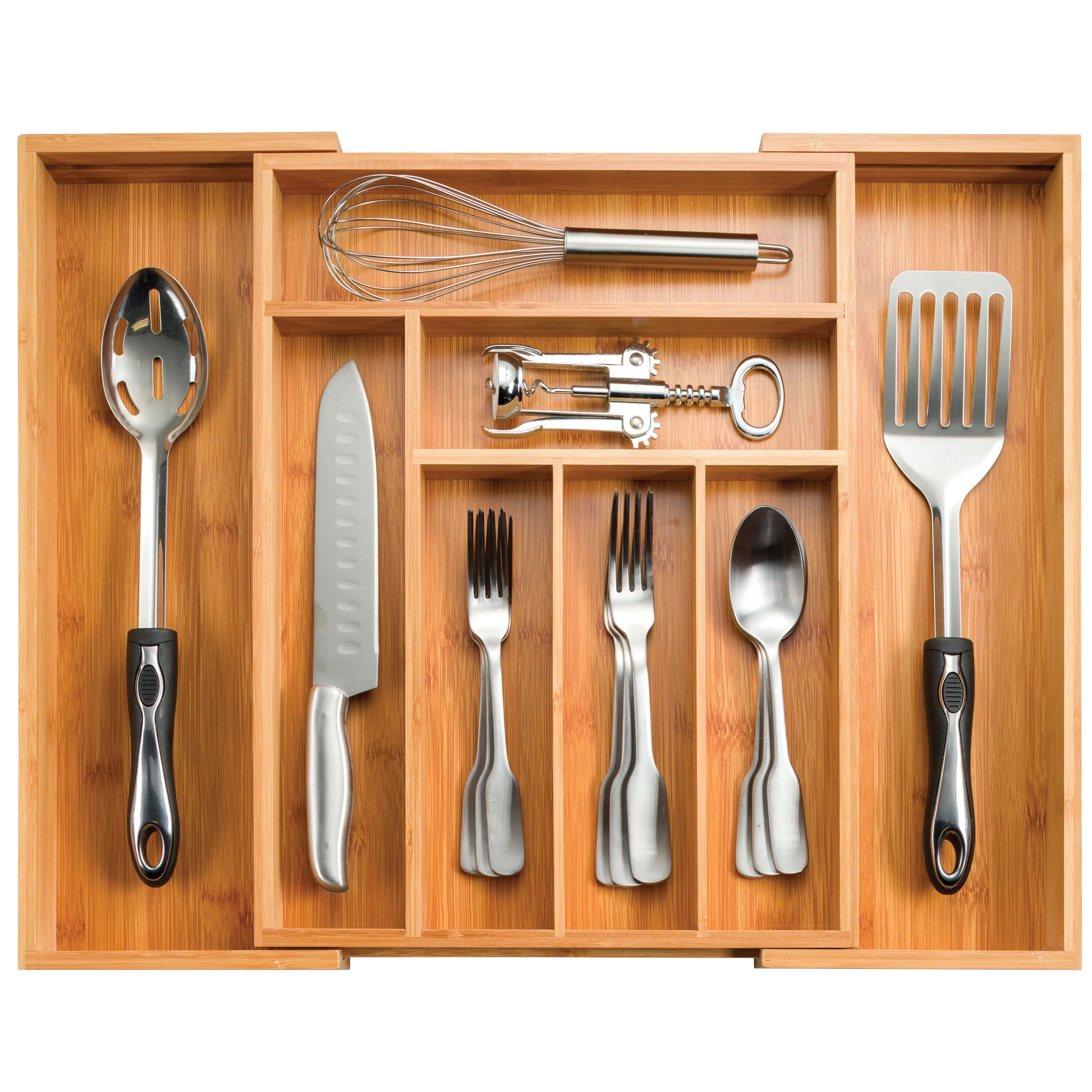 Expandable Kitchen Drawer Organizer - 8 Compartment Utensil Cutlery Tray - Walmart.com | Walmart (US)