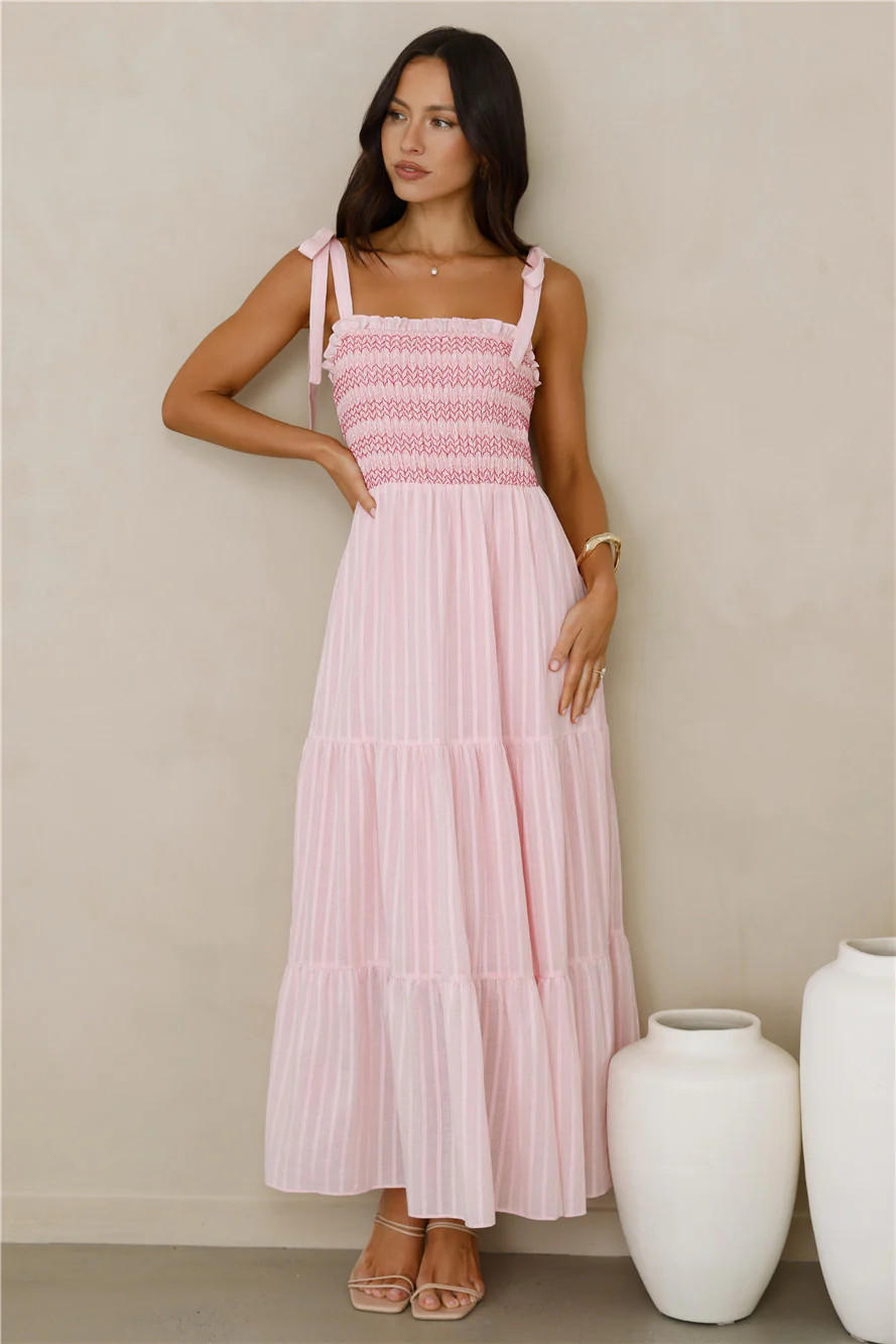 Twirl Delight Maxi Dress Pink | Hello Molly (US)