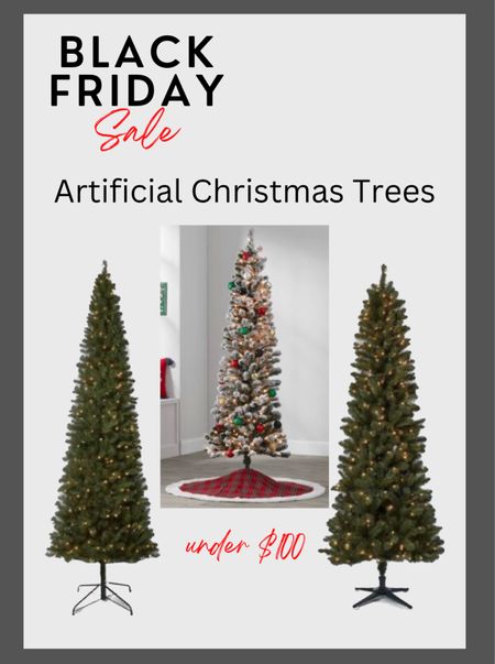 Target Black Friday sale on artificial Christmas trees. 6 feet to 9 feet all under $100 with some other options and price ranges as well. Great for home holiday decorating without clean up.

#LTKunder100 #LTKCyberweek #LTKHoliday