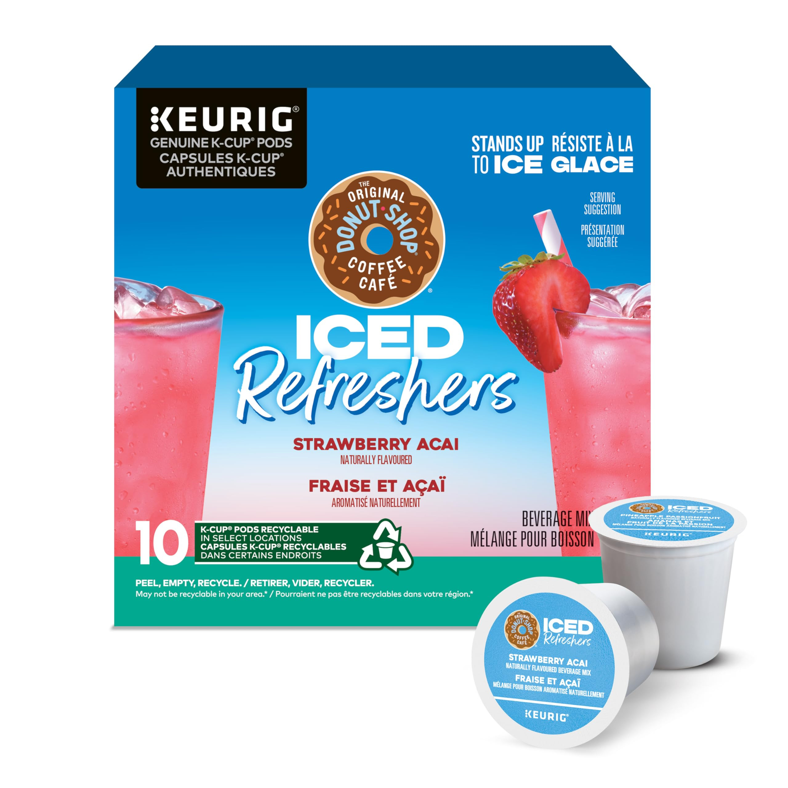 The Original Donut Shop, Iced Refreshers Strawberry Acai, K-Cup Pods, 10 Count | Amazon (CA)