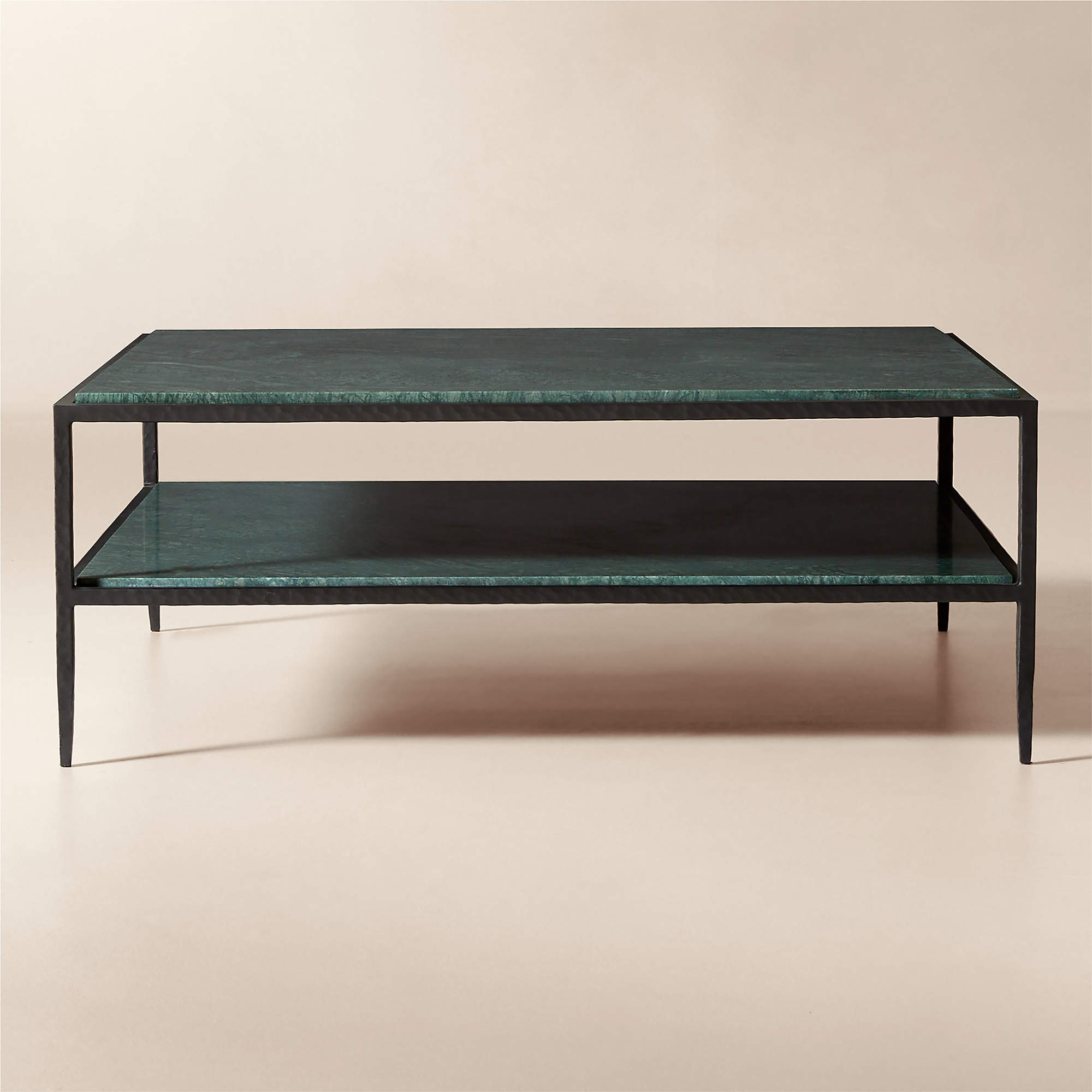 Sergio 44" Green Marble and Iron Square Coffee Table | CB2 | CB2