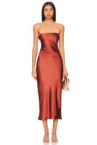 MORE TO COME Emma Strapless Maxi Dress in Chocolate from Revolve.com | Revolve Clothing (Global)